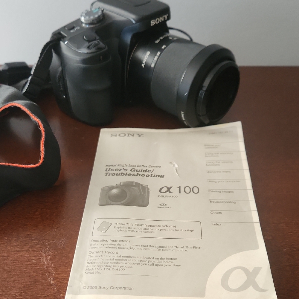 Sony Black Camera with User Guide